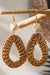 Beige Woven Waterdrop with Bead Detail Shape Earrings