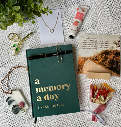 Memory a Day Journal Gift Box Thinking of You, Gift for Mom, Shippable Gift, Just Because, Get Well, Cancer, Friend, Hard Times, Sympathy